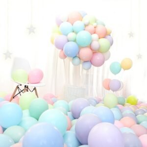 10-Inch Macaron Pastel Latex Balloons (Pack of 100) – 9 Soft Colors