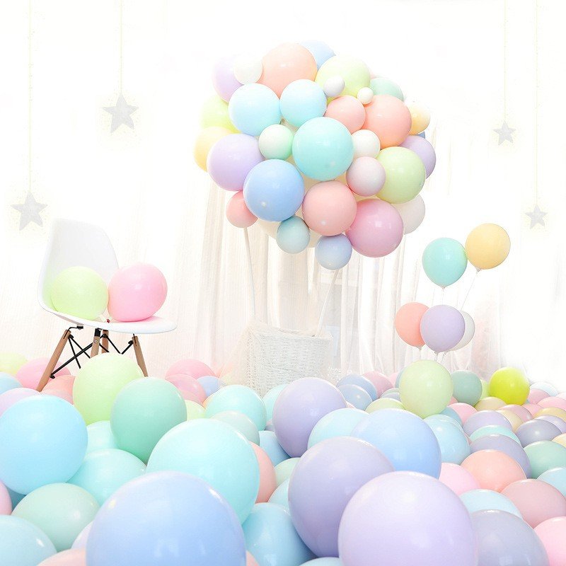 10-Inch Macaron Pastel Latex Balloons (Pack of 100) โ 9 Soft Colors